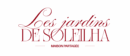 Logo bordeaux élégant Les jardins de Soleilha, Maison Partagée. Typographie cursive et sérif raffinée.